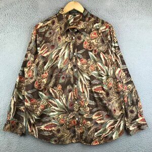 Ralph Lauren Western Feathers Paisley Shirt XL Peacock